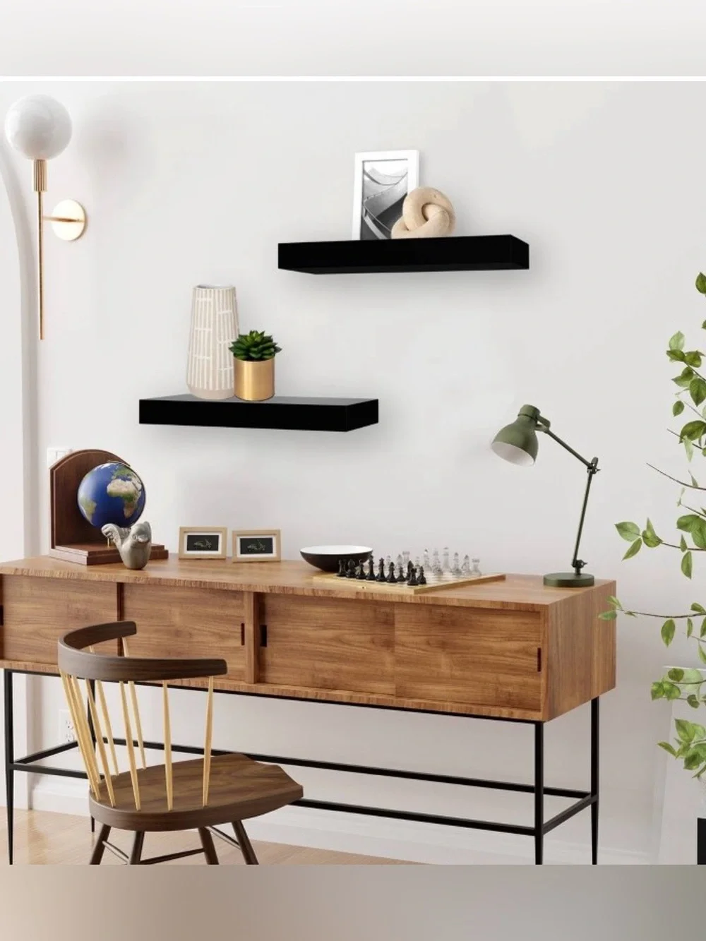 Threshold Black Floating Wall Shelves - Set of 2